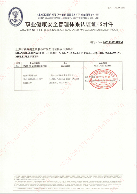 5357cc拉斯维加斯  职业康健清静治理系统认证证书二